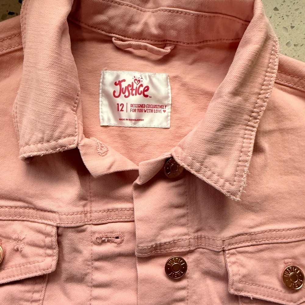 Justice Blush Pink Jacket 12 Y2K - Picture 4 of 6